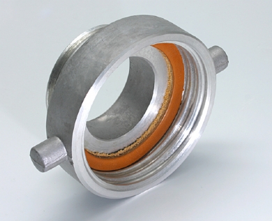 Click to enlarge - These lug type adaptors are used on tankers and IBCs and in general industry. They have parallel threads and seal against a leather washer. Many variants are available including VEE threads and SRT threads.